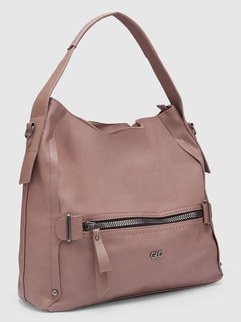 globus  Globus Women Taupe Solid Hobo Bag  | Best Price UAE